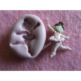 Stampino in silicone per fimo" BALLERINA (2)" 2,7cm Stampino in silicone per fimo" BALLERINA (2)" 2,7cm