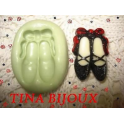 Stampino in silicone per fimo cod 2 " SCARPETTE BALLERINA CON FIOCCO" 2,2cm