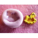 Stampino in silicone per fimo" BISCOTTO CAVALLO A DONDOLO" 2,3cm