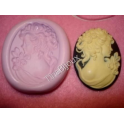 Stampino in silicone per fimo" CAMMEO LA DAMA DEI FIORI" 40X30MM