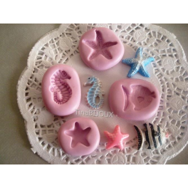 STOCK STAMPINI IN SILICONE "4 SOGGETTI MARINI"