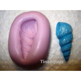 Stampino in silicone per Fimo " "CONCHIGLIA LUNGA " 2,9cm 