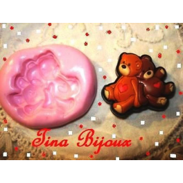 Stampino in silicone per fimo" ORSETTI AMOUR"