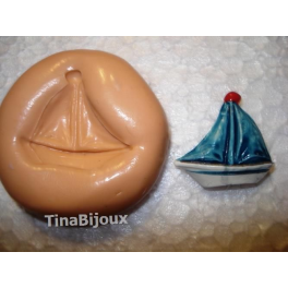 Stampino in silicone per Fimo " BARCA A VELA ( 2)" 2,5cm