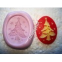 Stampino in silicone per Fimo "CAMMEO ALBERO DI NATALE 40X30MM