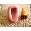 Stampino in silicone per Fimo "GELATO CORNETTO ALGIDA" 2,8cm