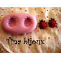 Stampino in silicone per fimo" 2 MINI COCCINELLE"