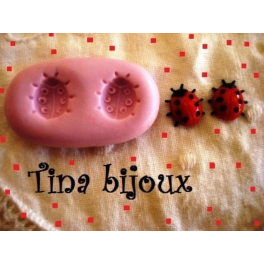 Stampino in silicone per fimo" 2 MINI COCCINELLE"