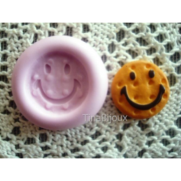 Stampino in silicone per fimo" BISCOTTINO SMAIL"da 2,3cm 