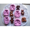 STOCK N.5 STAMPINI SILICONE "ORSO ORSETTI"PER FIMO/PASTA D ZUCCHERO/ GESSO