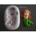 Stampino in silicone per Fimo " LA SIRENETTA ARIEL" 3,4cm