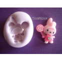 Stampino in silicone per Fimo "MELODY con LECCA-LECCA "2,5cm