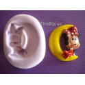 Stampino in silicone per Fimo"MINNIE BABY SULLA LUNA" 3,5cm