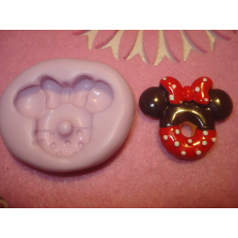 Stampino in silicone per Fimo" CIAMBELLA MINNIE CON FIOCCO" 3,7cm