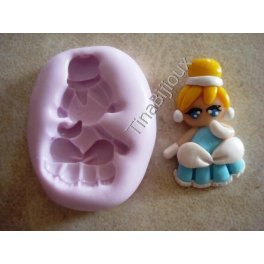 Stampino in silicone per Fimo" CENERENTOLA SCHIC" 3,3cm