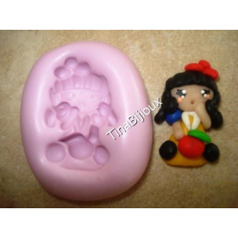 Stampino in silicone per Fimo "BIANCANEVE CON MELA" 3,1cm