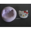 Stampino in silicone per Fimo "FACCINA HELLO KITTY CON DUE FIORELLINI " da 2,6,cm