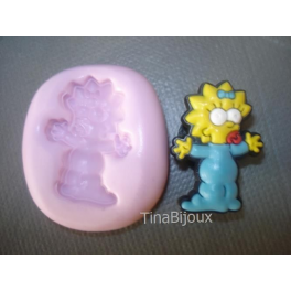 Stampino in silicone per Fimo "MAGGIE SIMPSON" da 2,7cm