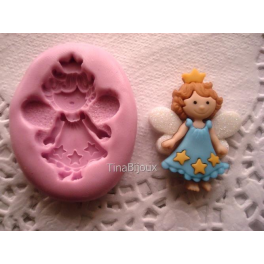 Stampino in silicone per Fimo "FATA FATINA REGINA" da circa 3,2cm