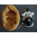 Stampino in silicone per Fimo "STREGA streghetta" 4,3cm