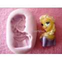 Stampino in silicone per Fimo "PRINCIPESSA ELSA FROZEN" da 3,2cm