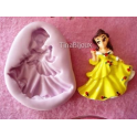 Stampino in silicone per Fimo"PRINCIPESSA BEL( 2)" da 4,5cm