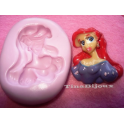 Stampino in silicone per Fimo "PRINCIPESSA ARIEL"da 3,3cm