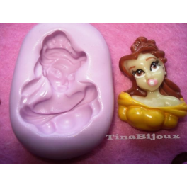 Stampino in silicone per Fimo "PRINCIPESSA BELLE (2)"da 3,5cm