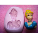 Stampino in silicone per Fimo "PRINCIPESSA CINDERELLA""da 3,8cm