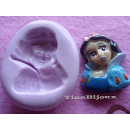 Stampino in silicone per Fimo "PRINCIPESSA BIANCANEVE""da 3,5cm