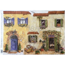 CARTA DI RISO PER TEGOLA E DECOUPAGE COD.5062 FACCIATE CASE