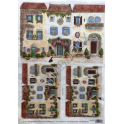 CARTA DI RISO PER TEGOLA E DECOUPAGE COD.5217 "FACCIATE CASE "30X42CM